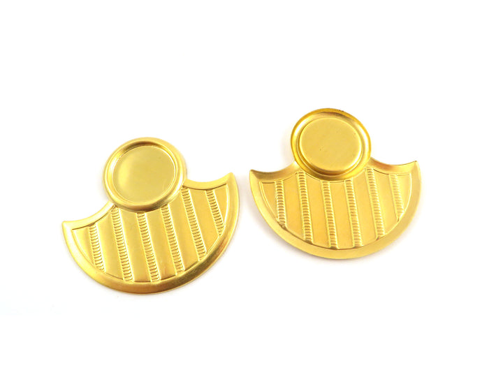2x Pendentif pendule support de cabochon rond 12mm (33mm x 35mm) PV-016