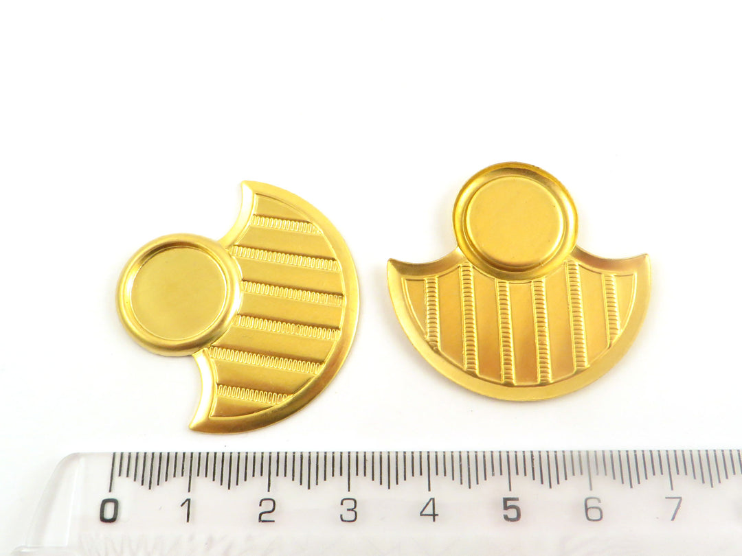 2x Pendentif pendule support de cabochon rond 12mm (33mm x 35mm) PV-016