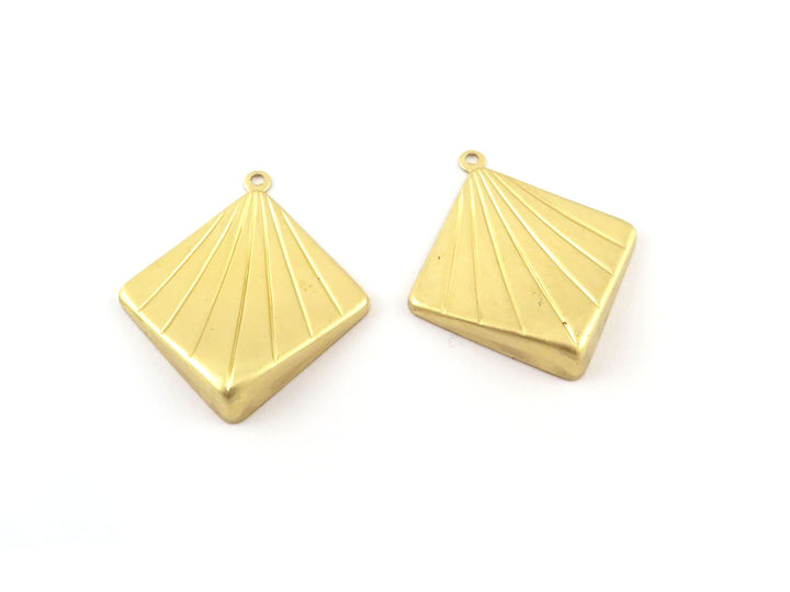2x Pendentif carré Art Déco (27mm x 30mm) PV-247
