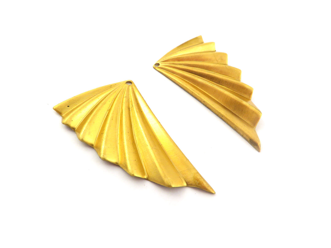 2x Pendentif aile éventail plissé Art Déco (21mm x 36mm) PV-294