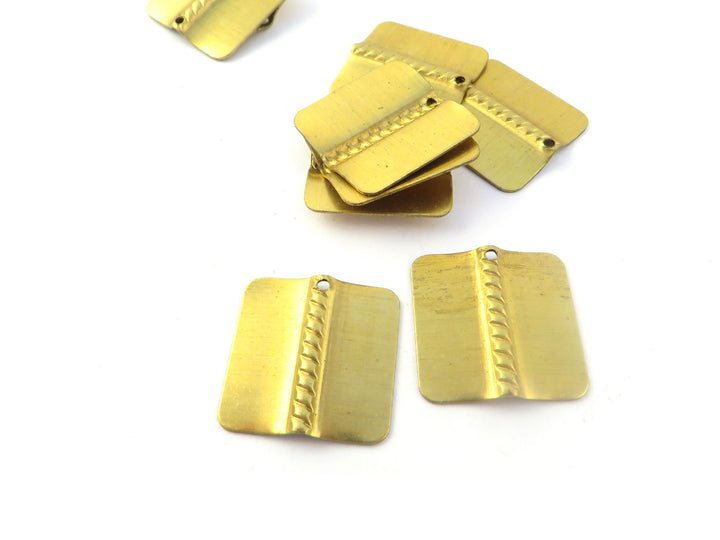 4x Breloque carré décoré (19mm x 19mm) PV-317