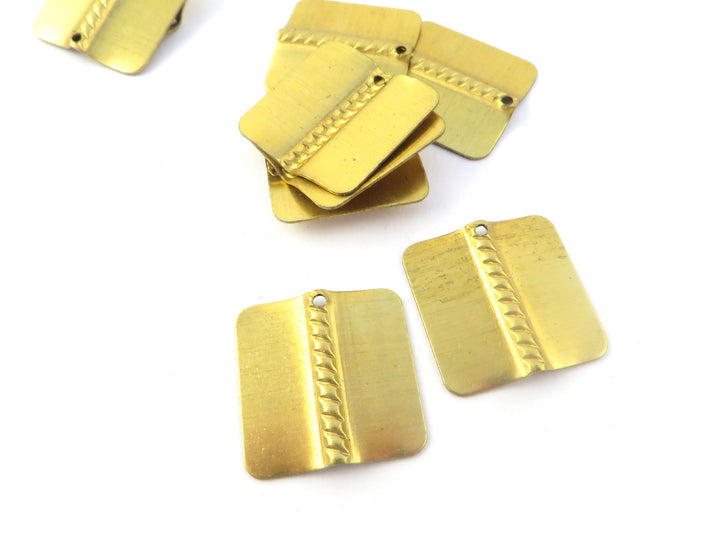 4x Breloque carré décoré (19mm x 19mm) PV-317