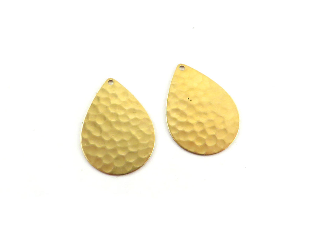 2x Breloque goutte martelée  (23mm x 17mm) PP-156