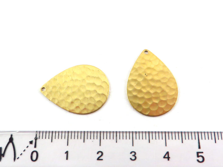 2x Breloque goutte martelée  (23mm x 17mm) PP-156