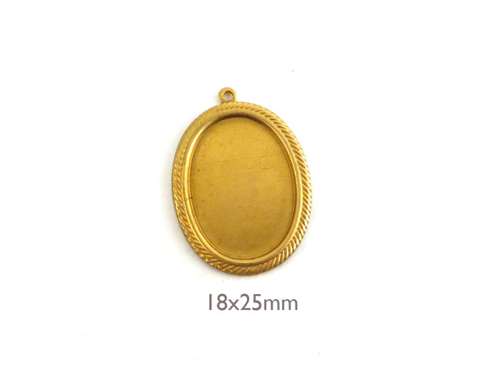 1x Breloque support cabochon 18 x 25 mm (34mm x 24mm) M-021