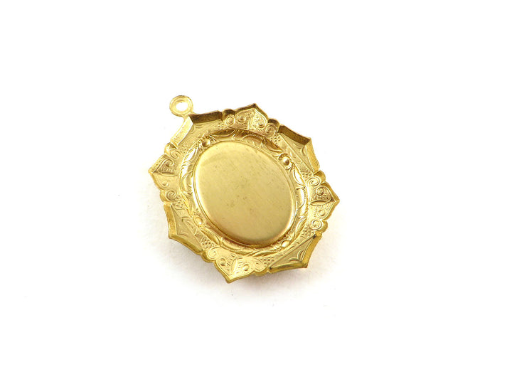 1x Breloque support cabochon ovale 13 x 18 mm (34mm x 26mm) M-013