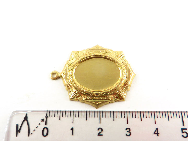 1x Breloque support cabochon ovale 13 x 18 mm (34mm x 26mm) M-013