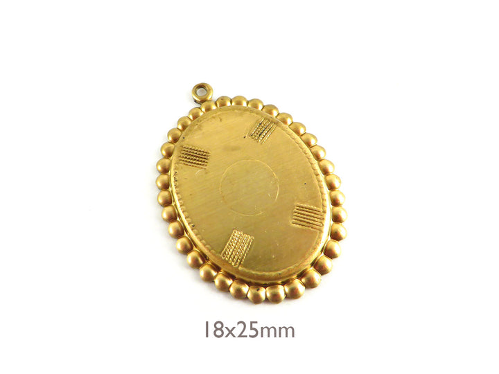 1x Pendentif support cabochon ovale 18 x 25 mm (35mm x 26mm) M-011
