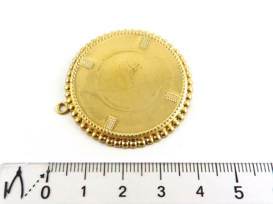 1x Pendentif support cabochon rond 30mm (38mm) M-009