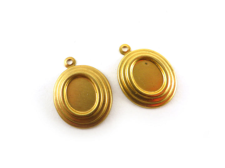 6x Breloque support cabochon 6 x 8 mm Art Déco (20mm x 15mm) M-008