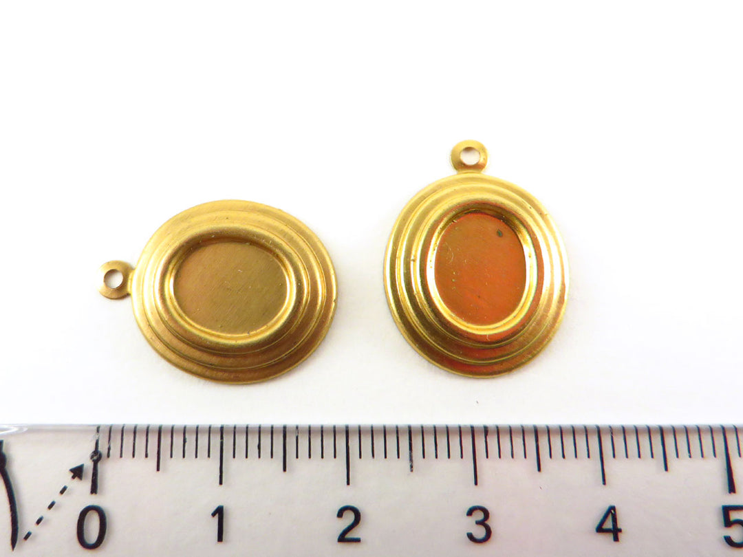 6x Breloque support cabochon 6 x 8 mm Art Déco (20mm x 15mm) M-008