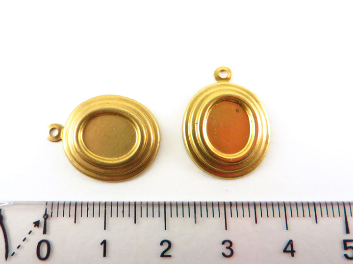 6x Breloque support cabochon 6 x 8 mm Art Déco (20mm x 15mm) M-008