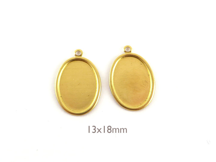6x Support cabochon 13 x 18 mm (24mm x 16mm) M-063