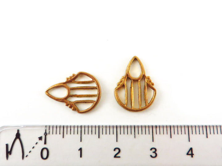 2x Breloque filigrane goutte Art Nouveau (16mm x 12mm) V-059