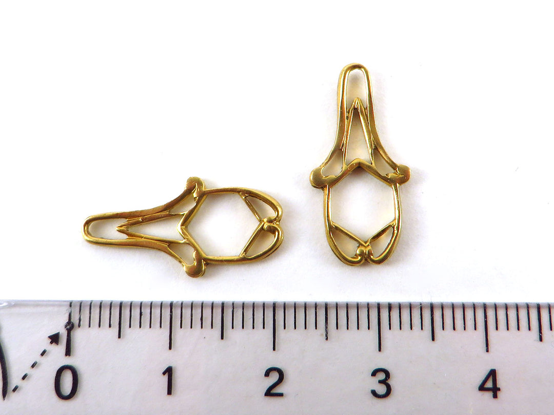 2x Breloque filigrane goutte poire Art Nouveau (20mm x 9mm) V-039