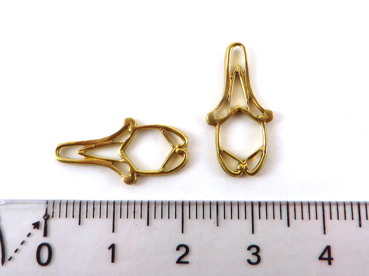 2x Breloque filigrane goutte poire Art Nouveau (20mm x 9mm) V-039