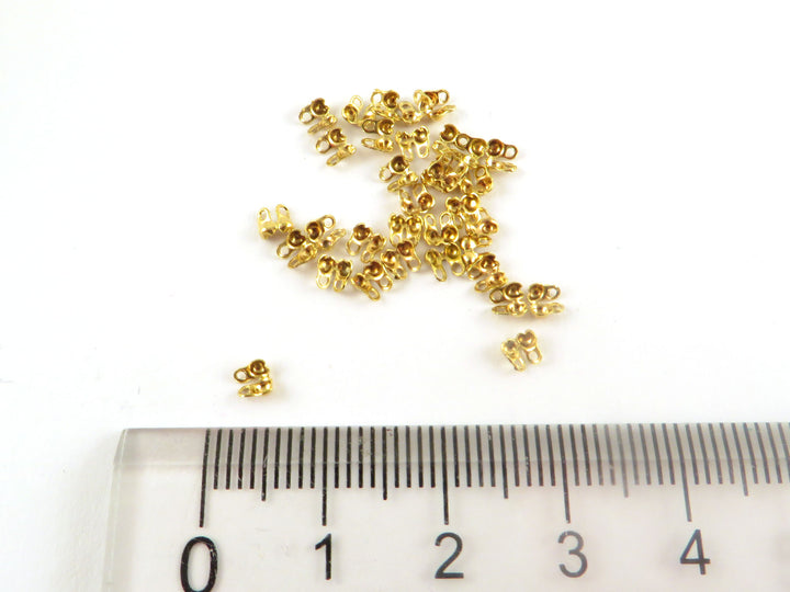 Chaîne boule et attache (2 tailles : 1.5mm et 1.2mm) - Laiton brut couleur dorée