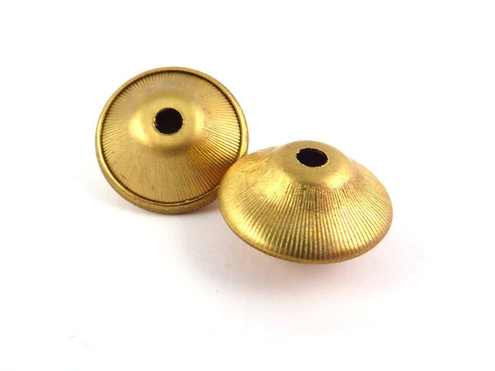 2x Grande perle toupie strie (16mm x 10mm) P-005