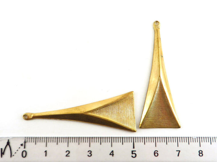 2x Pendentif triangle texture (53mm x 19mm) PV-045