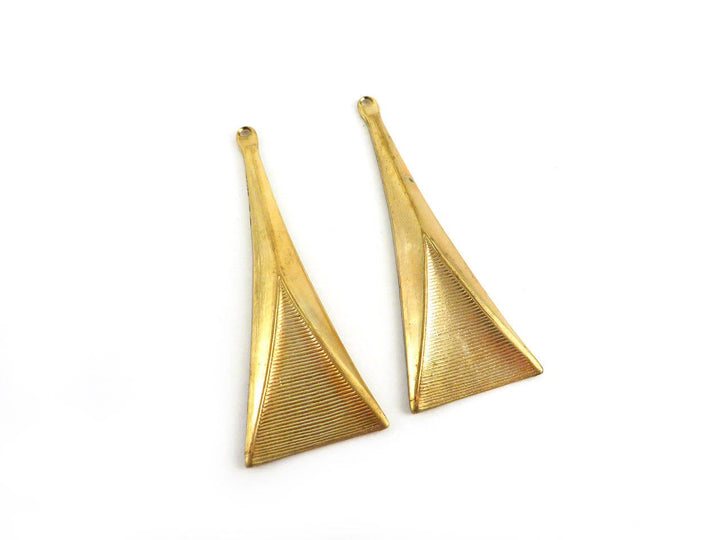 2x Pendentif triangle texture (53mm x 19mm) PV-045