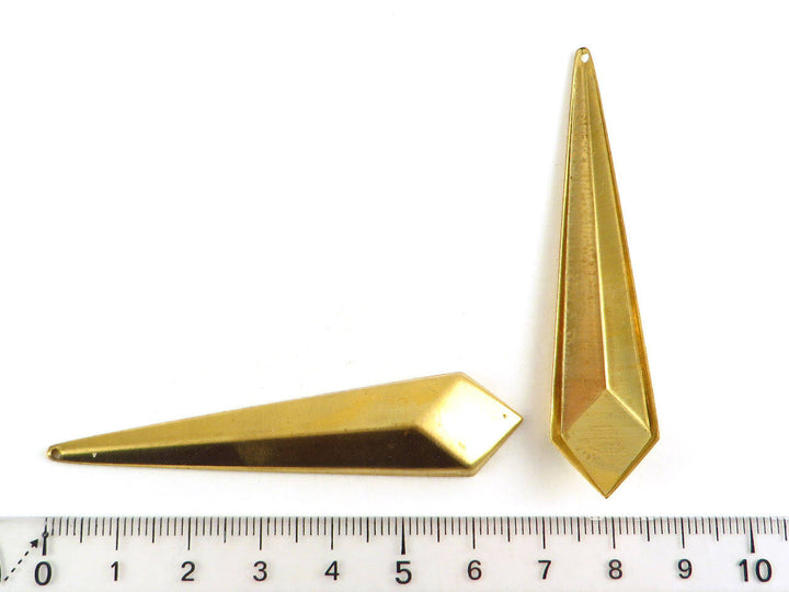 2x Pendentif goutte facette (68mm x 15mm) PV-015