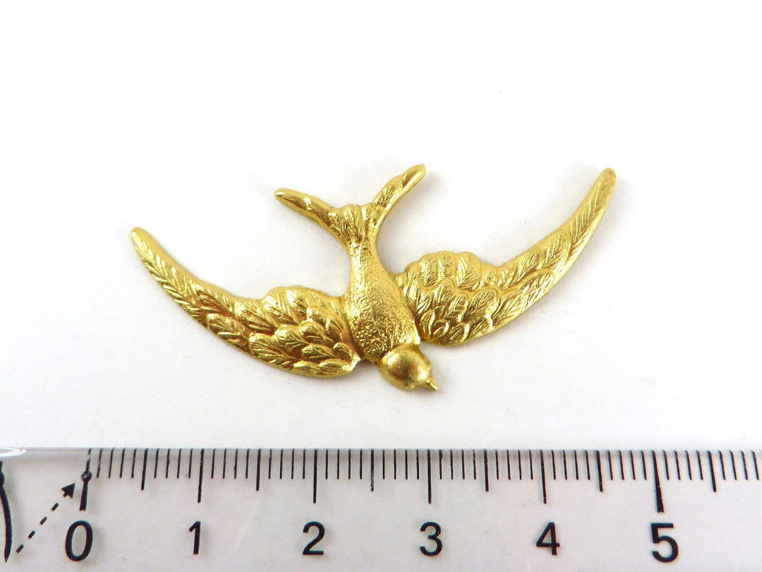 2x Breloque oiseau envol d'hirondelle (48mm x 22mm) CH-010