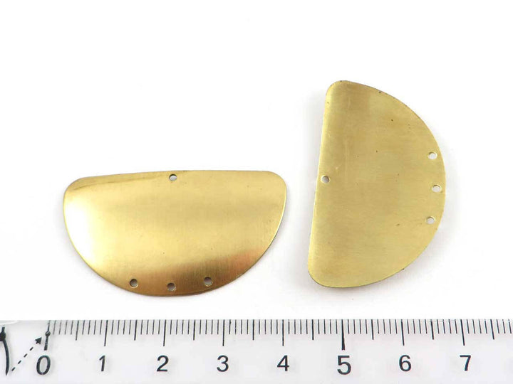 2x Connecteur demi-lune bombé 4 trous (22mm x 40mm) PV-096