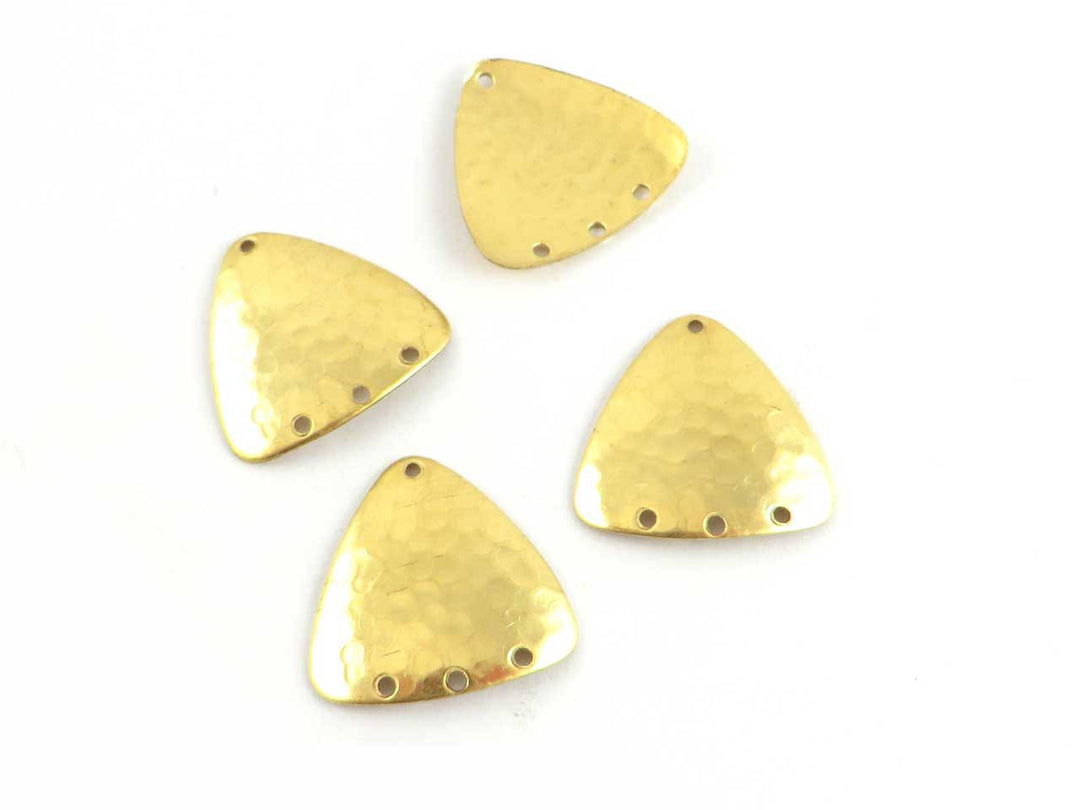 4x Breloque triangle bombé lisse ou martelé (20mm x 21mm) PV-021/PV-095/PV-111