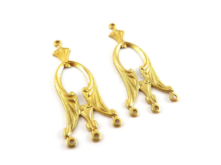 2x Connecteur goutte chandelier fleur vintage (38mm x 16mm) V-087