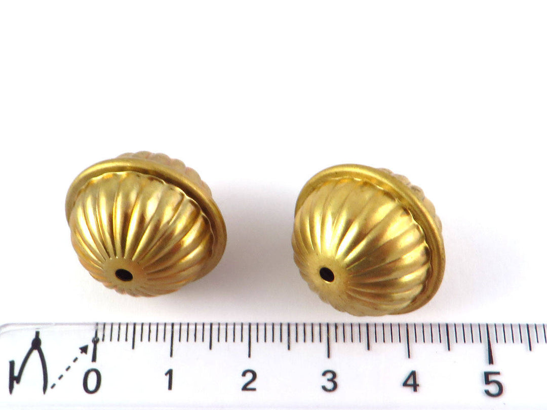 2x Grande perle ronde strié (20mm x 17mm) P-003
