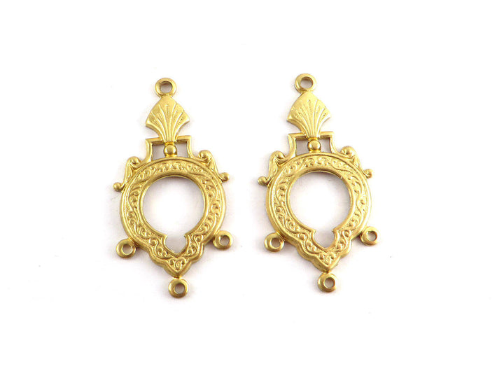 2x Connecteur chandelier goutte vintage 4 œillets (35mm x 17mm) V-105
