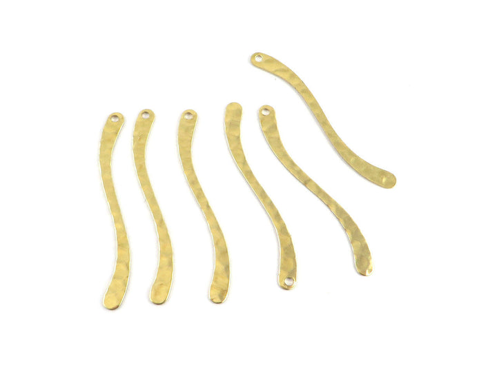 6x Breloque vague martelé (43mm) PP-129