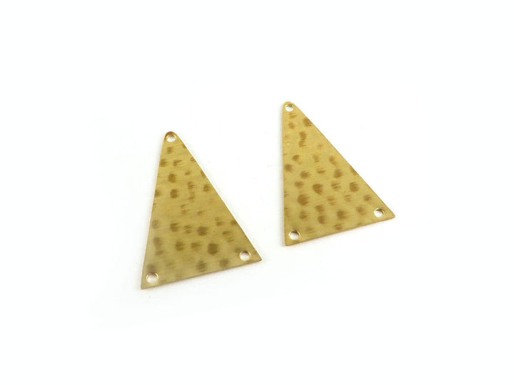 6x Connecteur triangle 3 trous martelé (28mm x 18mm) PP-022