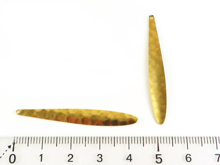 4x breloque goutte martelée (45mm x 6mm) PV-077