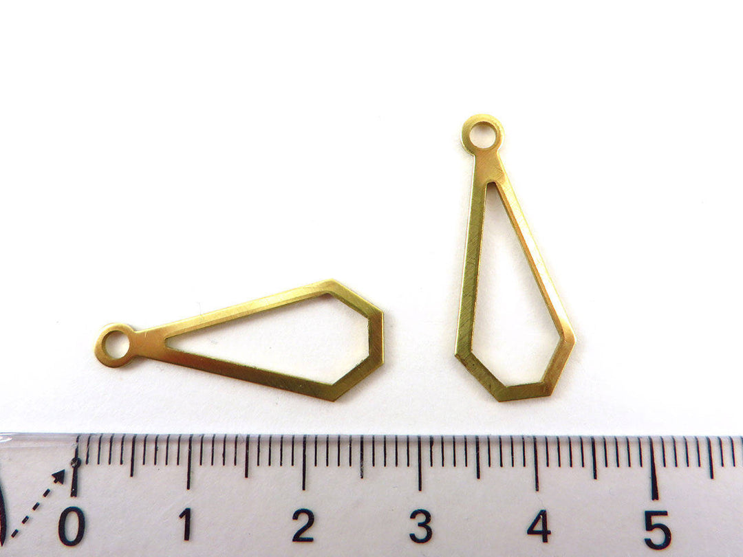 4x Breloque goutte diamant évidé (21mm x 11mm) PP-248