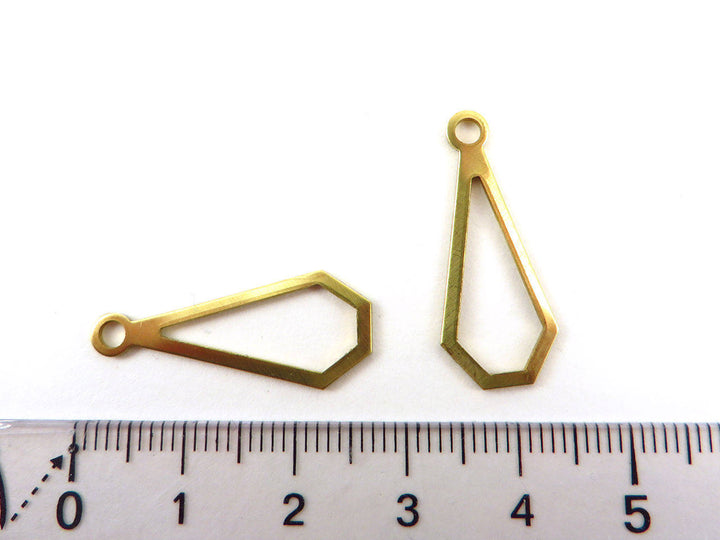 4x Breloque goutte diamant évidé (21mm x 11mm) PP-248