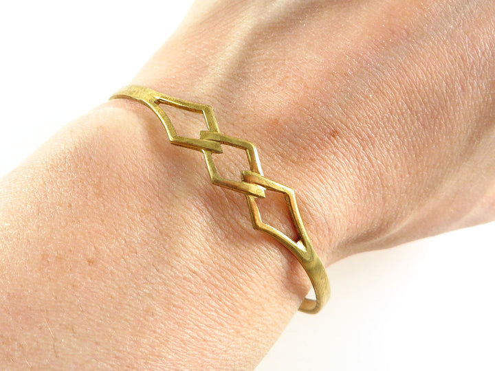 1x Bracelet jonc réglable 3 losanges BC-001