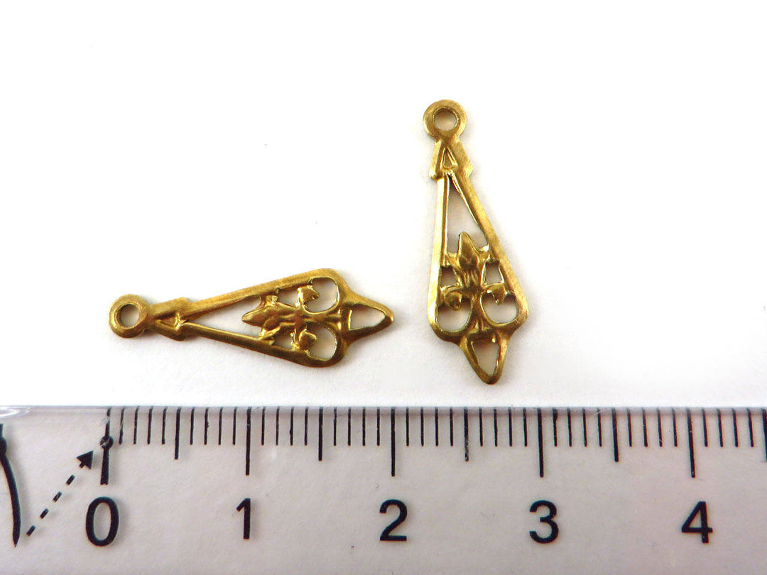 4x Connecteur goutte ajourée Vintage (21mm x 7mm) V-040