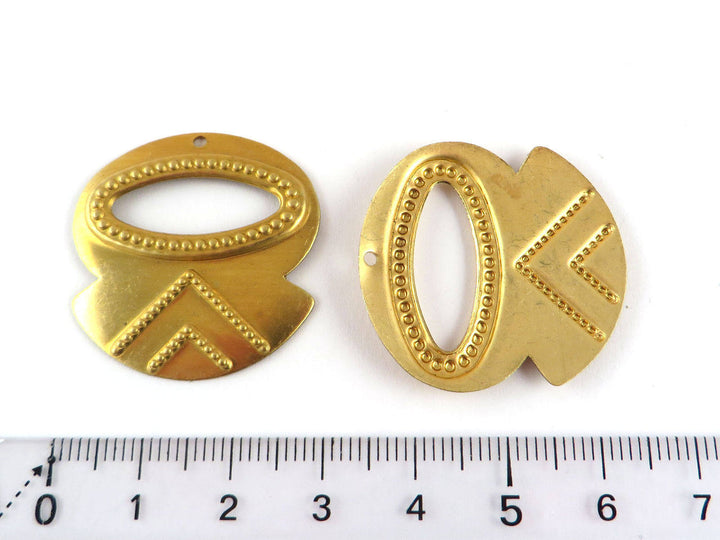 4x Pendentif ovale ajouré pendule ethnique (29mm x 30mm) PV-138
