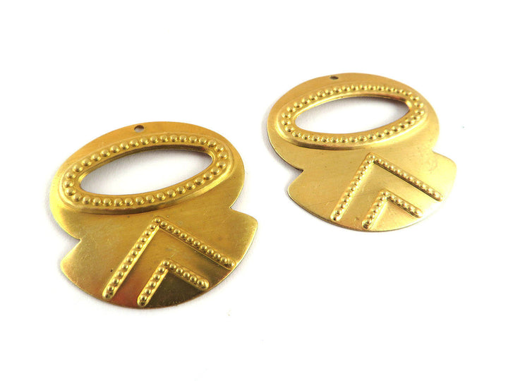 4x Pendentif ovale ajouré pendule ethnique (29mm x 30mm) PV-138