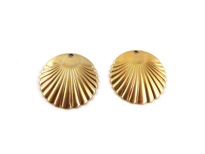 4x Breloque disque coquillage Art Déco (20mm) PP-195