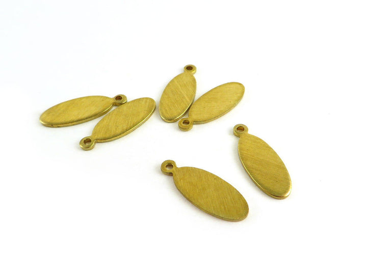 6x Breloque étiquette ovale (20mm x 8mm) PP-038