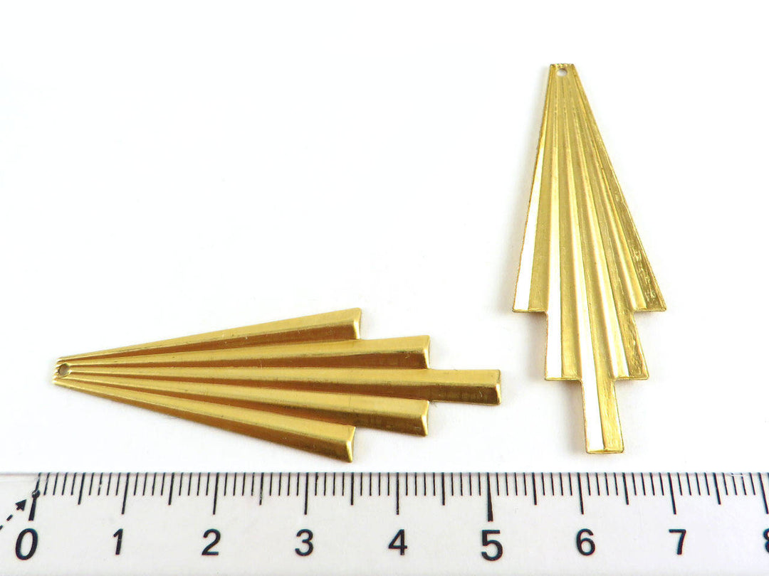 2x Pendentif goutte losange éventail Art Déco (53mm x 18mm) PV-066