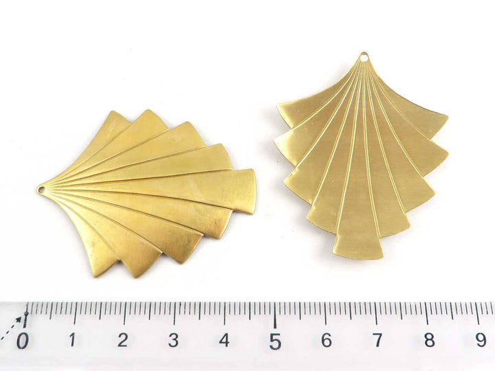 2x Pendentif losange éventail Art Déco (38mm x 48mm) PV-185