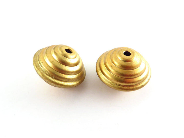 2x Grande perle toupie cannelée (13mm x 18mm) P-001