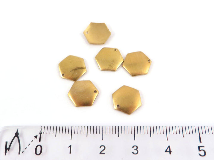 12x Breloque hexagone bombé (11mm x 10mm) PP-073