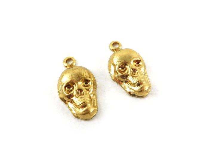 2x Breloque tête de mort (17mm x 10mm) CH-011