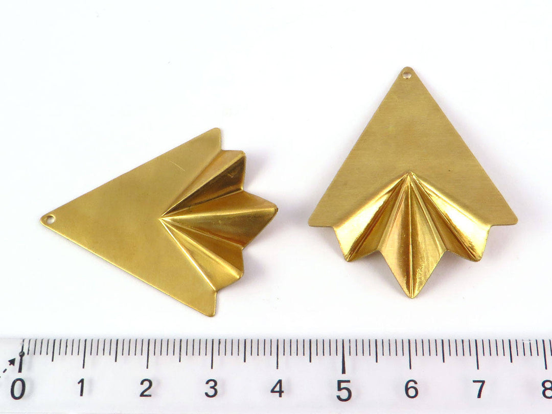 2x Pendentif triangle éventail Art Déco (32mm x 40mm) PV-131
