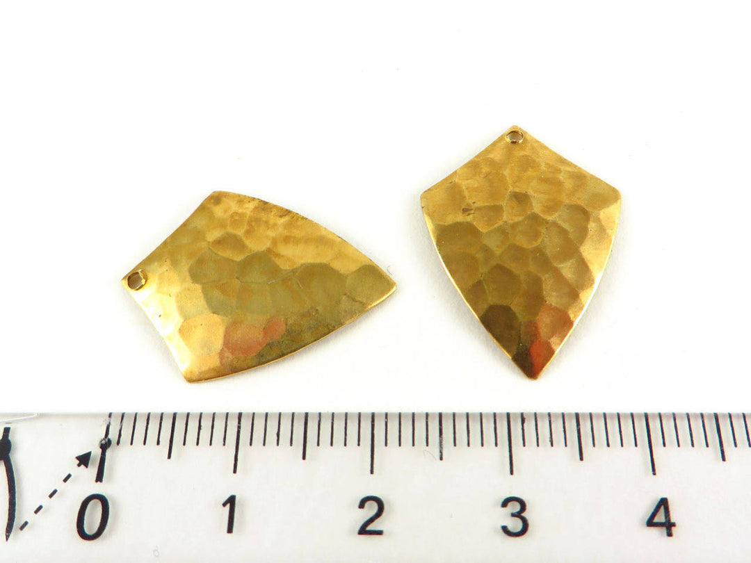 6x Breloque losange écusson martelé (23mm x 17mm) PV-084
