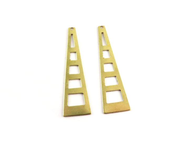 2x Pendentif trapèze triangle ajouré (48mm x 13mm) PP-176